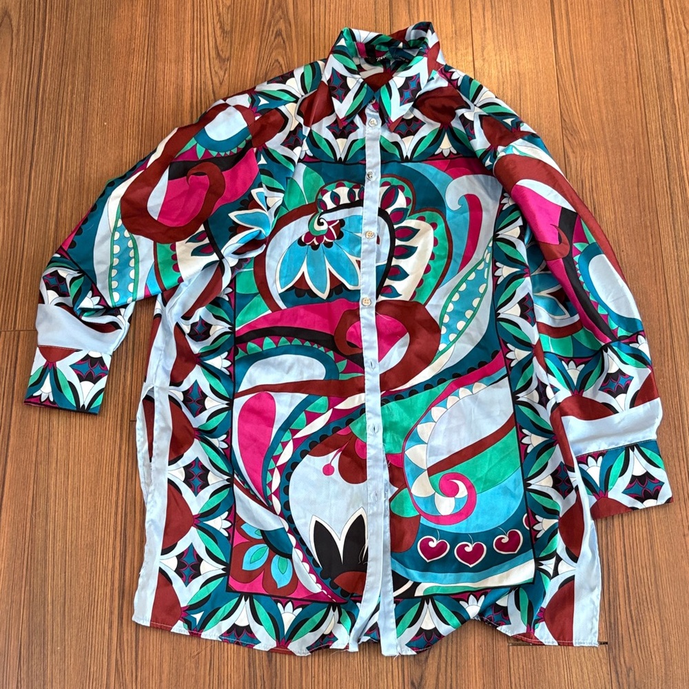 Zara Multicolor Patterned retro Shirt